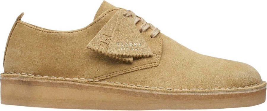 Clarks Coal London Beige Suede Lage veterschoenen Heren