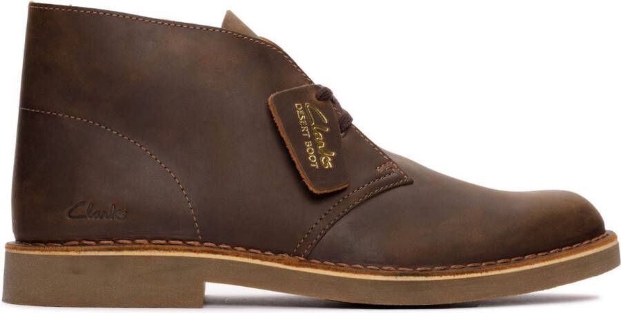 Clarks Veterboot Desert Boot Evo Beeswax Leather Bruin Gevet Leer Verwisselbaar Voetbed