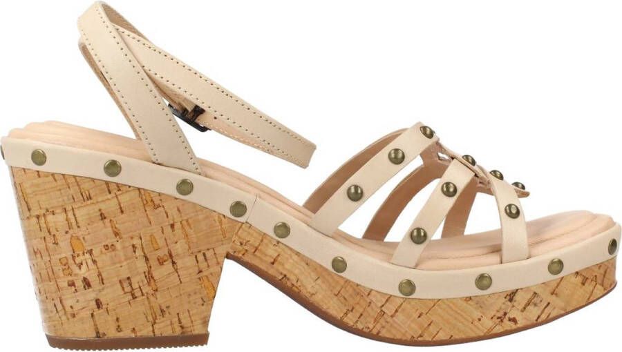 Clarks Stijlvolle Platte Sandalen Beige Dames