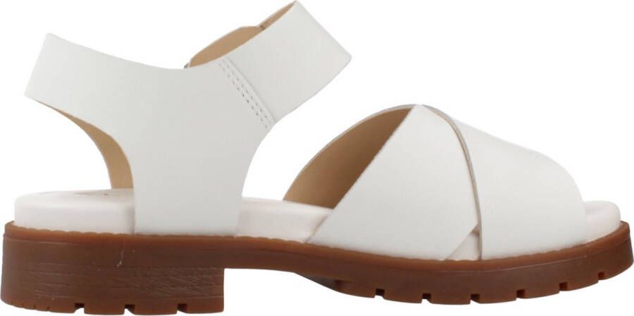 Clarks Stijlvolle Platte Sandalen voor Vrouwen White Dames