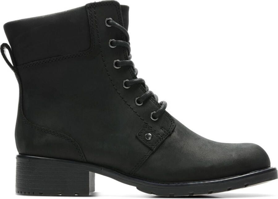 Clarks Orinoco Spice Dames Veterboot Black Leather