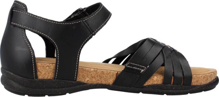 Clarks Flat Sandals Black Dames