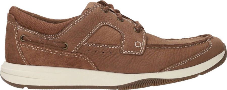 Clarks Bruine leren sneaker met loafer look Brown Heren