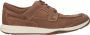 Clarks Bruine leren sneaker met loafer look Brown Heren - Thumbnail 1