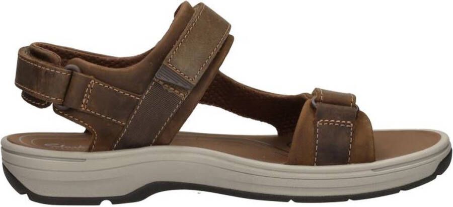 Clarks Magnetische Sluiting Leren Sandaal Brown Heren - Foto 1