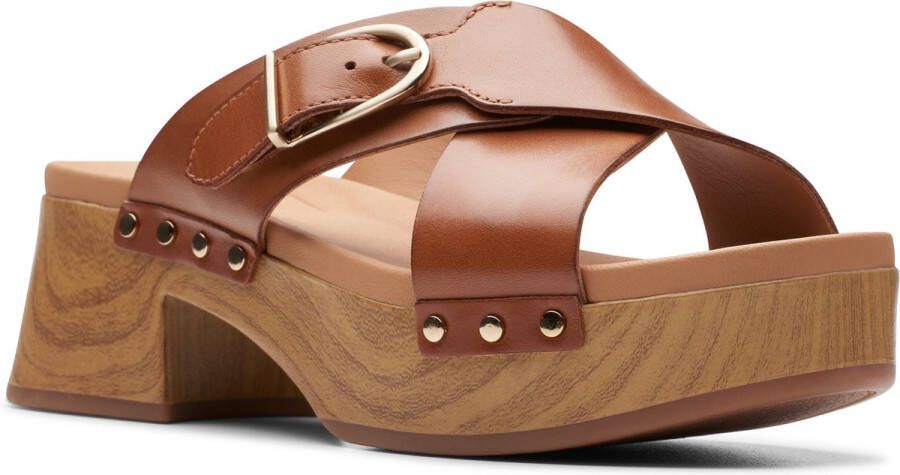 Clarks Heeled Mules Brown Dames