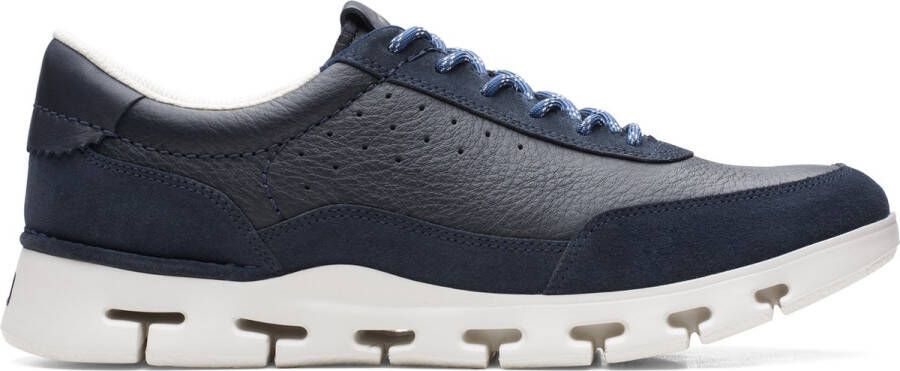 Clarks Comfortabele Leren Blauwe Sneakers voor Multicolor