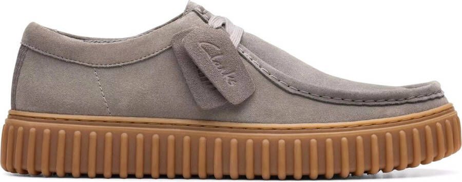 Clarks Grijze suède veterschoen voor heren Gray Heren