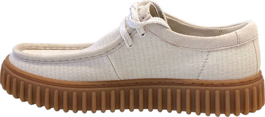 Clarks Geribbelde Zool Sneaker Beige Heren