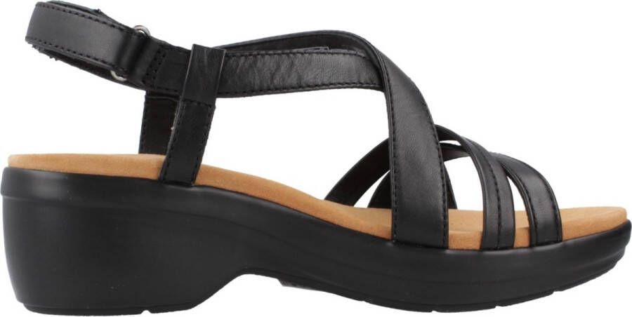 Clarks Stijlvolle Platte Sandalen voor Vrouwen Black Dames