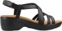 Clarks Stijlvolle Platte Sandalen voor Vrouwen Black Dames - Thumbnail 1