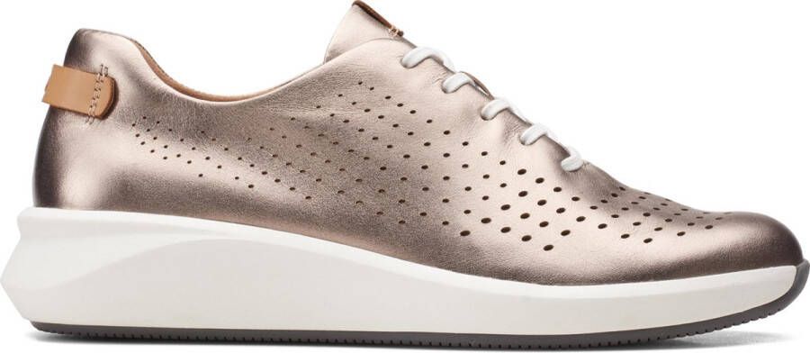 Clarks Un Rio Tie Dames Sneakers Gold Metallic