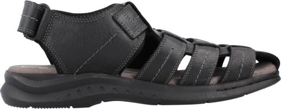 Clarks Casual vis platte sandalen Black Heren