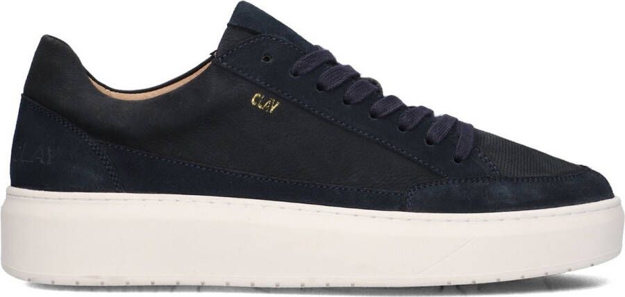 CLAY Lage Sneakers Heren Lpenzo Maat: 45 Materiaal: Leer Kleur: Blauw