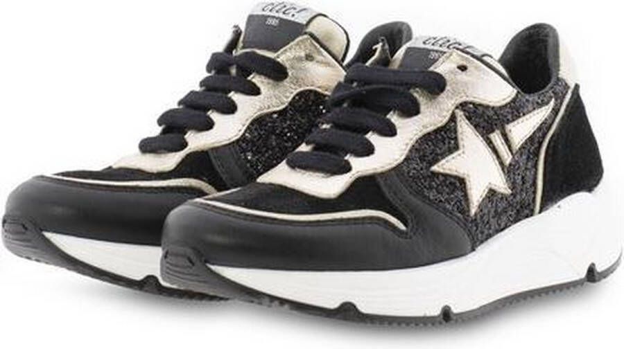 Clic! 20337 Falco leren sneakers met panterprint zilver multi