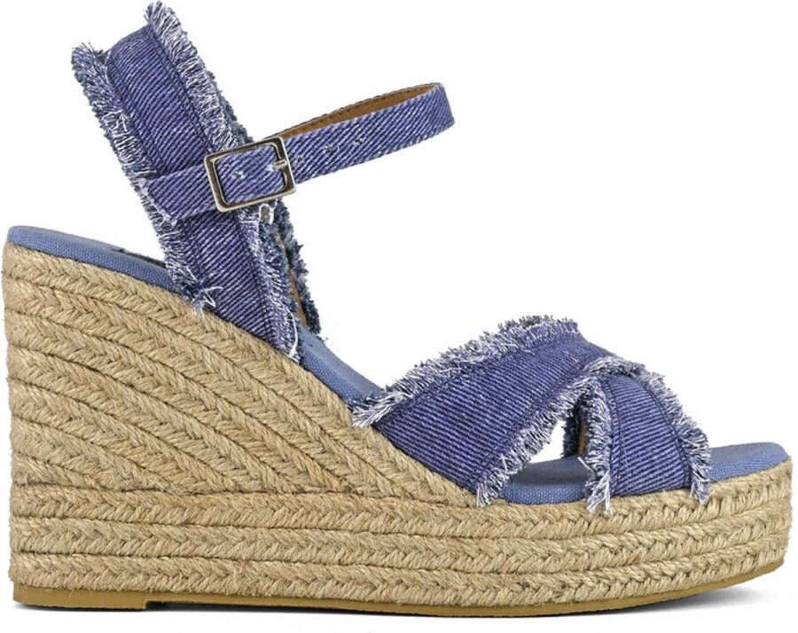 Colors of California Jute Wedge Denim Upper