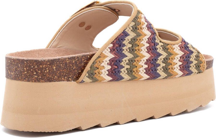 Colors of California Kleuren Van Californië Platform L Sandalen In Raffia Streetwear Vrouwen