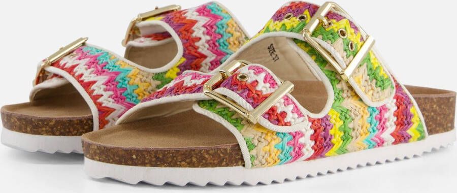 Colors of California Raffia Sandalen roze Dames