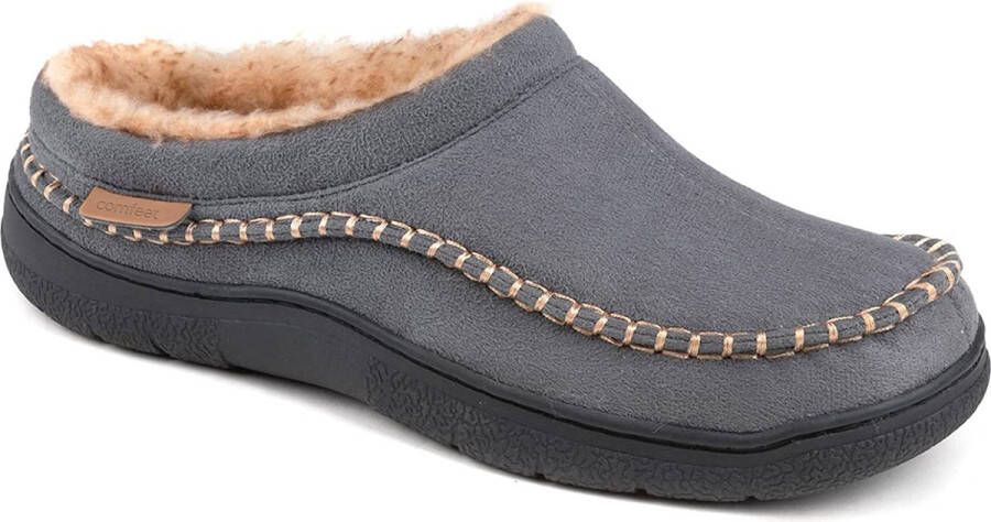 Comfeet Pantoffels Heren Sloffen Mocassins Grijs Anti-slip