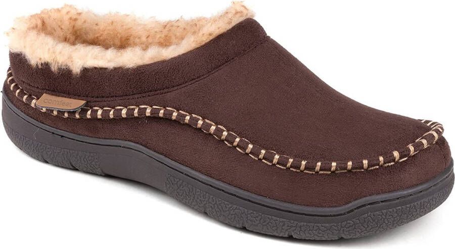 Comfeet Pantoffels Heren Sloffen Mocassins Tan Anti-slip