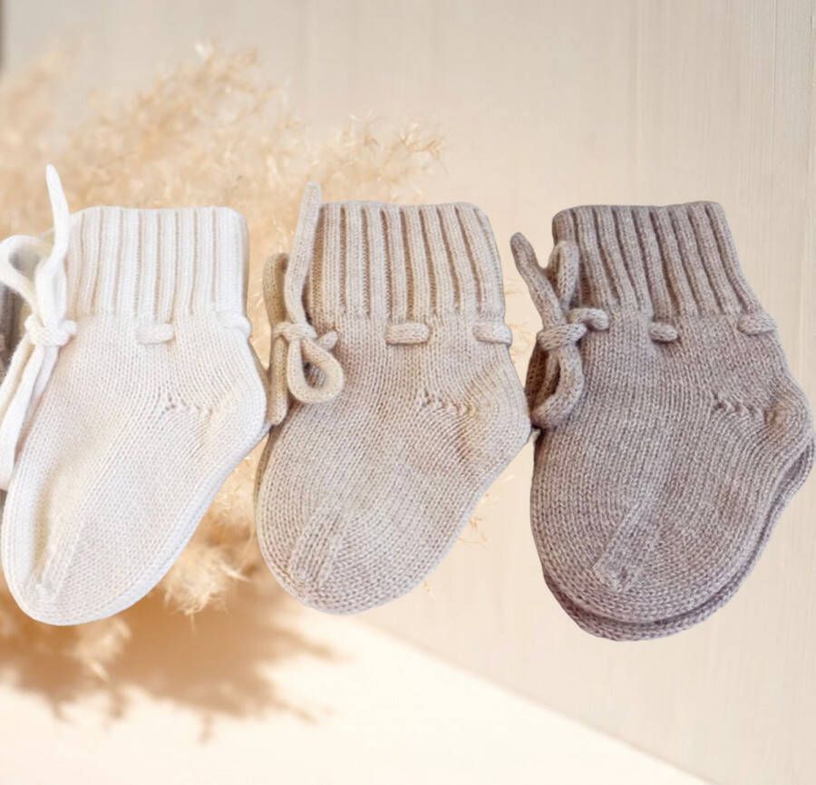 ComfyKid Babyslofjes | Booties | Merino wol | off white