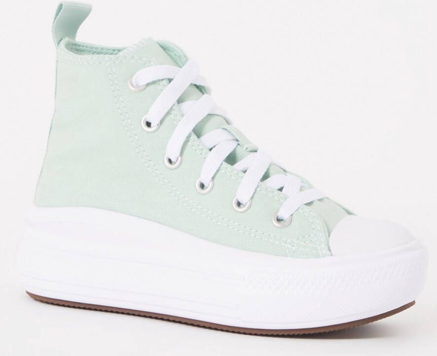 converse allstars Converse Junior Chuck Taylor All Star Move Platform sneaker van canvas Licht groen