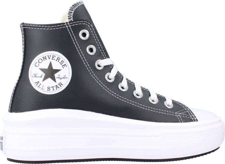 Converse CHUCK TAYLOR ALL STAR MOVE PLATFORM FOUNDATIONAL LEATHER Zwart - Foto 1