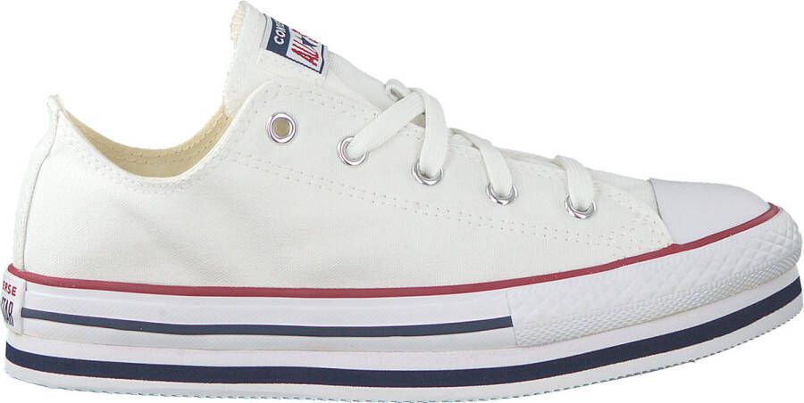 Converse Chuck Taylor All Star Plat Lo Lage sneakers Meisjes Wit