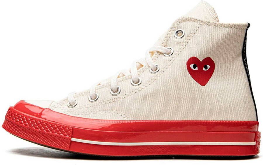 Converse Comme des Garçons Beige Rood High Top Sneakers Heren