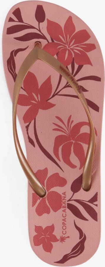 Copacabana dames teenslippers bloemenprint roze