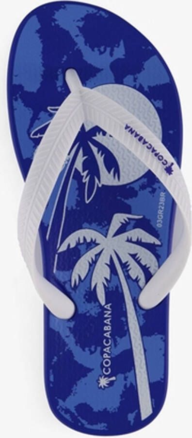 Copacabana kinder teenslippers blauw met print