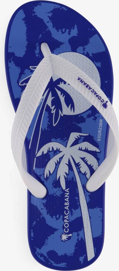 Copacabana kinder teenslippers blauw met print