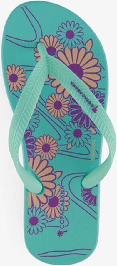 Copacabana kinder teenslippers met bloe print Blauw