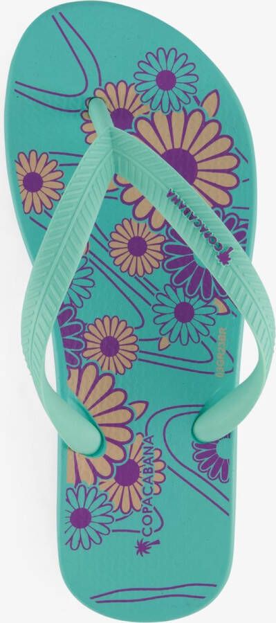 Copacabana kinder teenslippers met bloe print Blauw