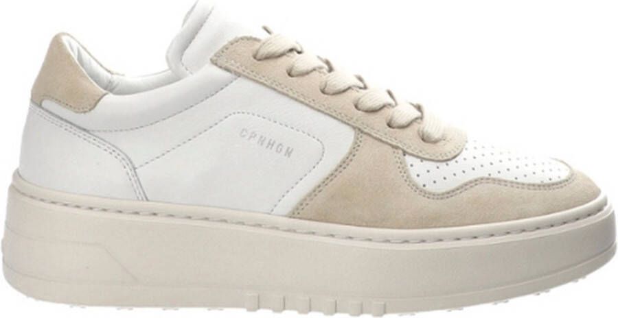 Copenhagen Studios Crèmekleurige ronde sneakers met reliëflogo Beige Dames