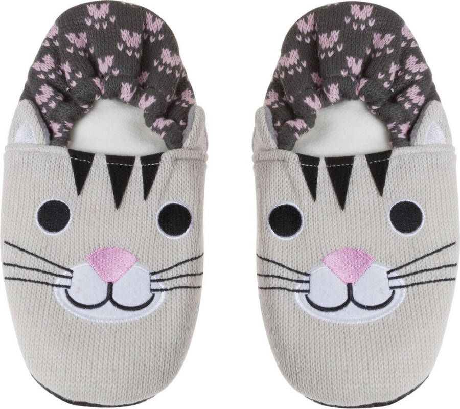 Cosy&Trendy Warme kersenpit hittepit magnetron sloffen pantoffels poes kat voor volwassenen one size