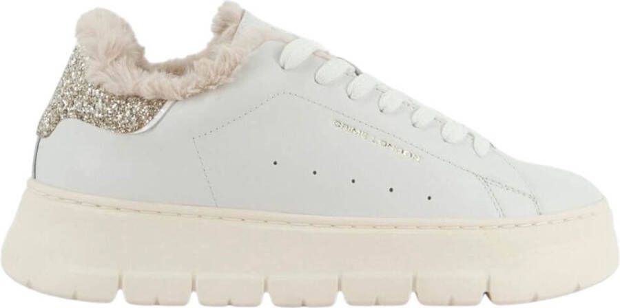 Crime London Dames Leren Sneakers Herfst Winter Collectie White Dames