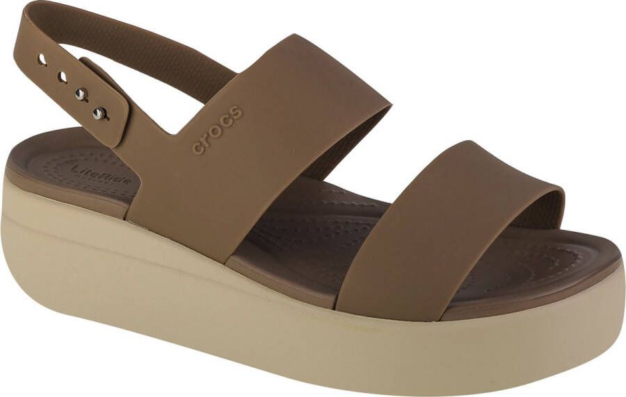 Crocs Brooklyn Low Wedge 206453-2YI Vrouwen Groen Sandalen