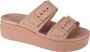 Crocs Brooklyn Low Wedge Sandal 207431-2Q9 Vrouwen Bruin Slippers - Thumbnail 1