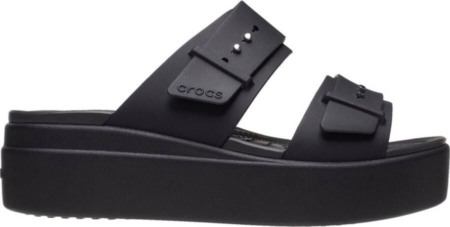 Crocs Slippers Brooklyn Low Wedge platform summer shoe slippers with buckle closure