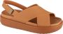 Crocs Brooklyn Luxe Cross Strap 209407-2U3 Vrouwen Bruin Sandalen - Thumbnail 1