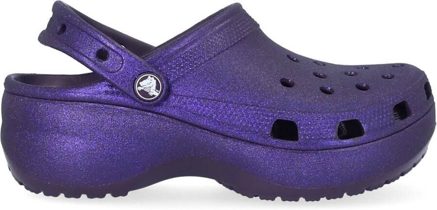 Crocs Classic Platform Glitter Clogs Dark Iris