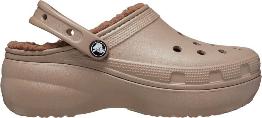 Crocs Classic Platform Lined Clog W Volwassenen Clogs Beige