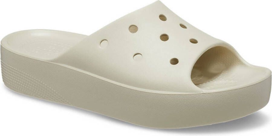 Crocs 's Classic Platform Slide Sandalen maat W10 grijs beige - Foto 1