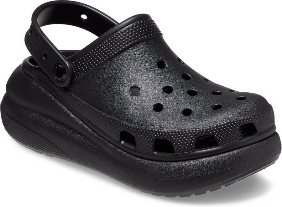 Crocs Classic Crush Clog Gedurfd ontwerp en extra hoogte Black Dames