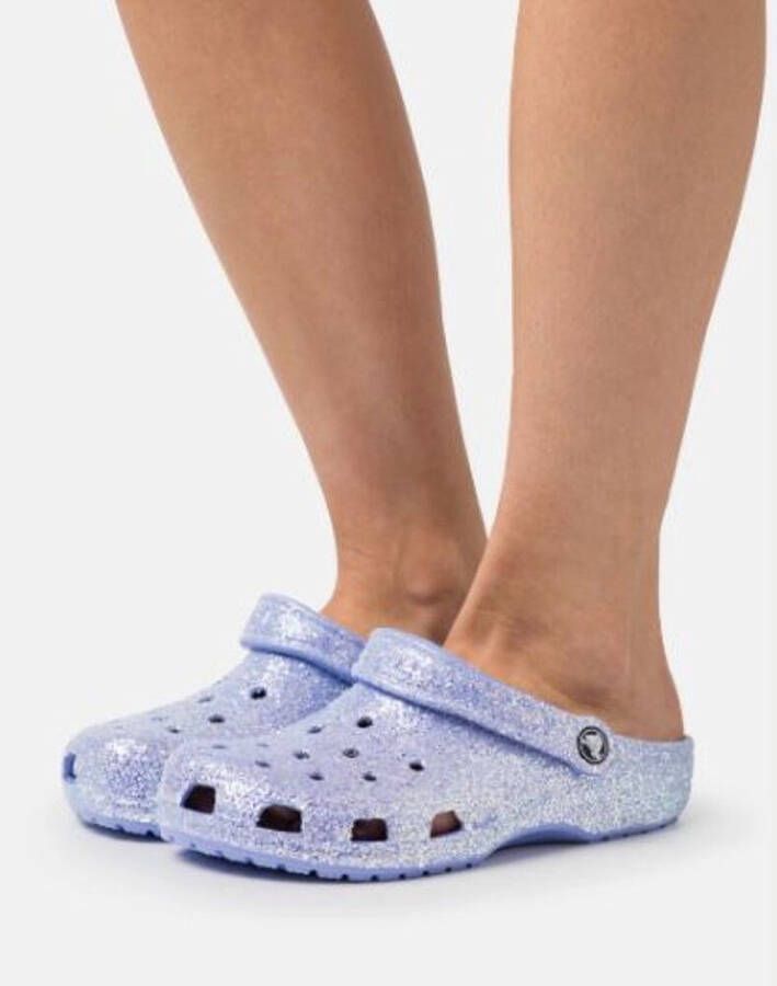 Crocs Dames Classic Platform Glitter Clog Moon Jelly PAARS