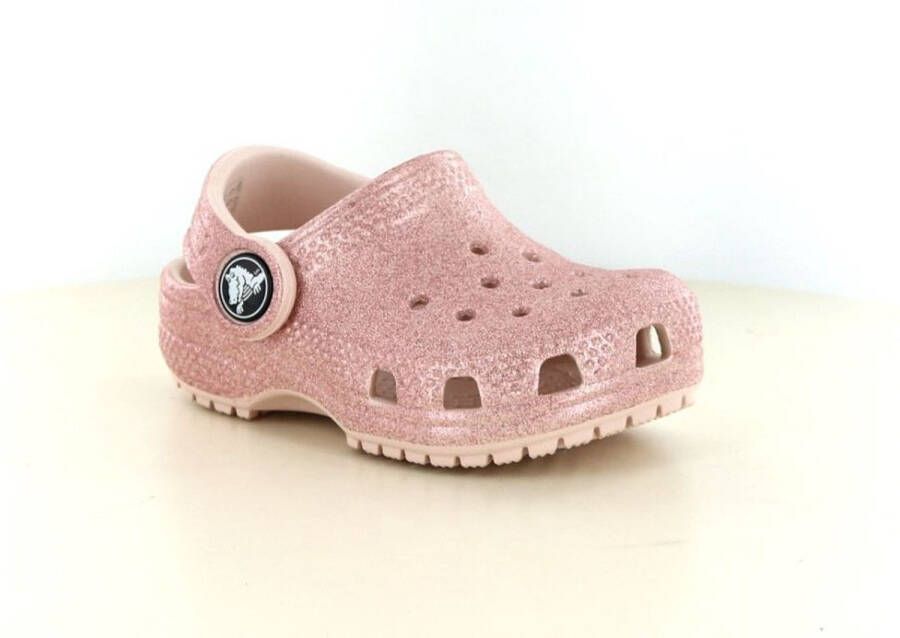 Crocs Kid's Classic Glitter Clog Sandalen maat C10 roze bruin