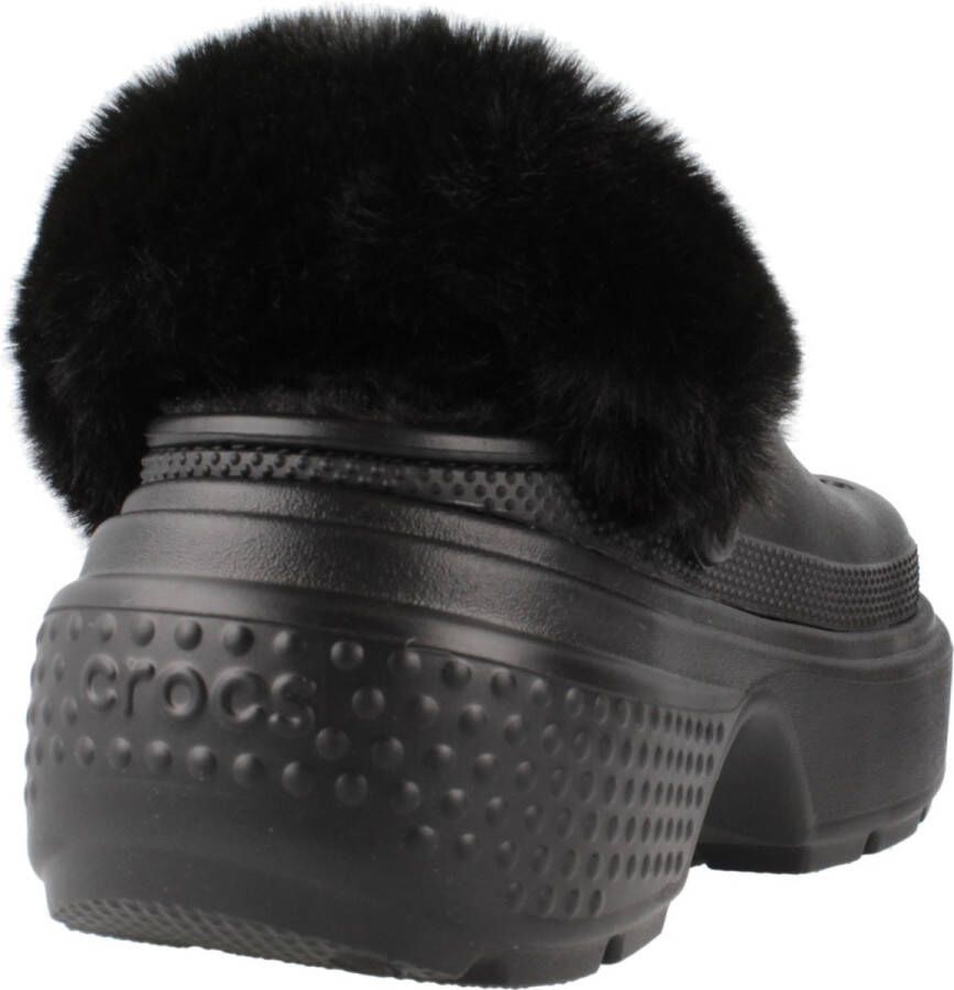 Crocs Zwarte gevoerde Stomp klomp met bont Black