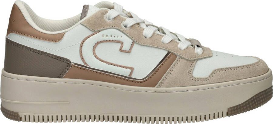 Cruyff Campo Low Lux taupe sneakers Wit Leerlook Lage sneakers Dames - Foto 1