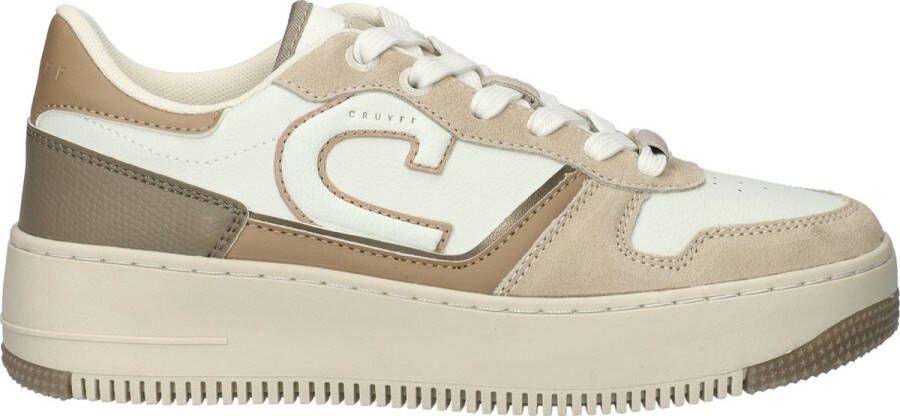 Cruyff Campo Low Lux taupe sneakers Wit Leerlook Lage sneakers Dames